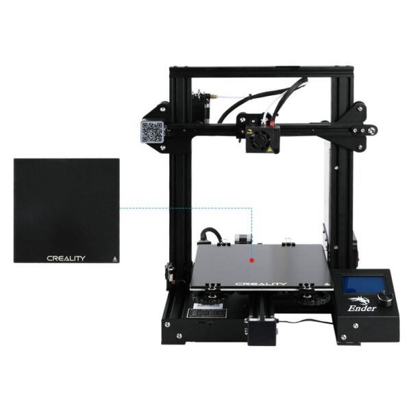 Creality Carbon Silicon Ender 3 Pro Glass Bed Build Surface  Ender 3/ Ender 3 Pro/Ender 5 / CR-20 Pro 3D Printer, 235x235x4mm - Image 4